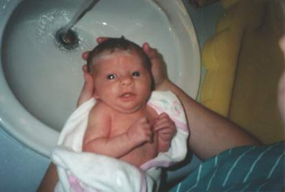 Makenzie taking a bath